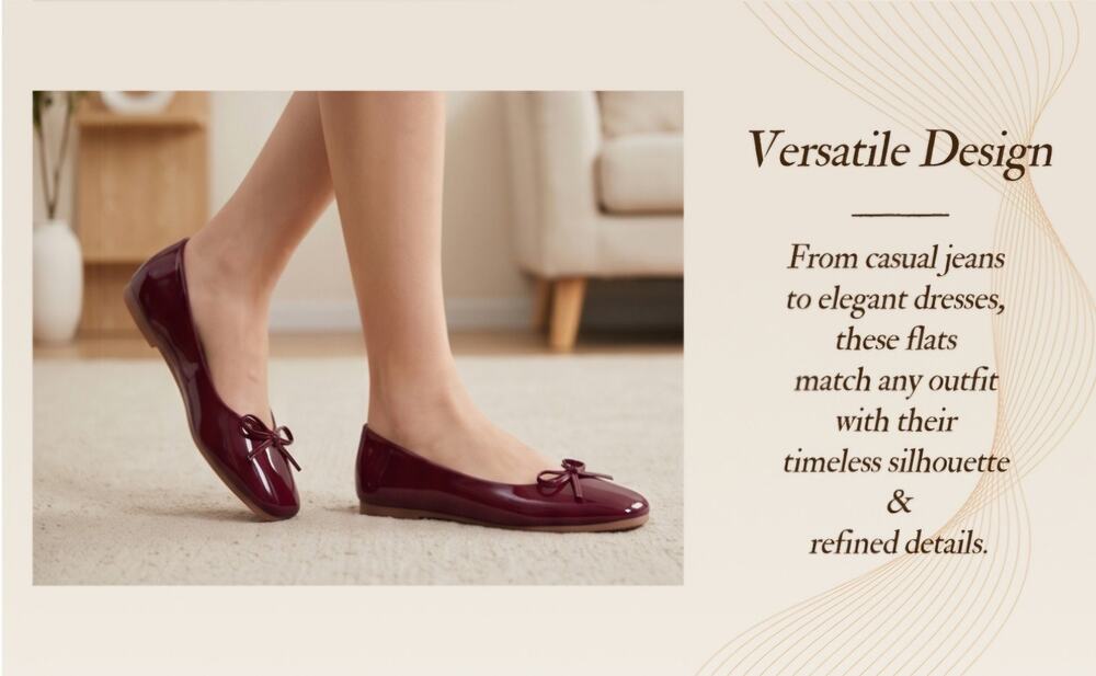 Dw. MSRP $42 NWOB DEAR TIME BURGUNDY PATENT LEATHER SQUARE TOE FLATS ♡SIZE 7.5♡